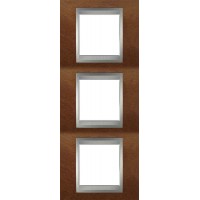 Рамка трехместная Unica Top. Цвет Черешня/Алюминий MGU66.006V.0M2