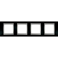 Рамка чотиримісна Unica Top. Колір Чорний родій/Алюміній MGU66.008.093
