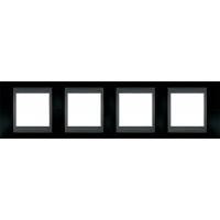 Рамка чотиримісна Unica Top. Колір Чорний родій/Графіт MGU66.008.293