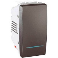 Перемикач одноклавішний перехресний з індикаційним підсвічуванням Unica 10А MGU3.105.12N