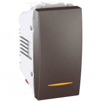 Выключатель одноклавишный двухполюсный с контрольной подсветкой 16А серия Unica MGU3.162.12S