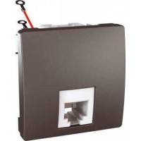 Розетка телефонна RJ12 з полем для напису 6 контактів 2 модуля серія Unica MGU3.493.12