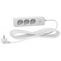 ⚡Удлинитель на 3 розетки с заземлением 5м Unica New белый (ST9435W)