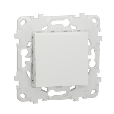 Вимикач одноклавішний кнопковий сх.1 10А Unica New білий (NU520618)