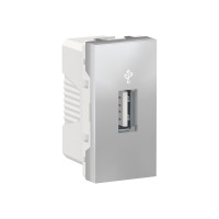 ⚡USB-конектор 1 модуль Unica New алюміній (NU342930) ⚡USB-конектор 1 модуль Unica New алюміній (NU342930)