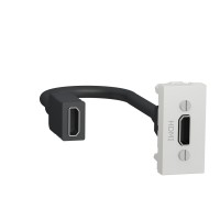 ⚡Розетка HDMI 1 модуль Unica New біла (NU343018)