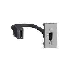 ⚡Розетка HDMI 1 модуль Unica New алюміній (NU343030) ⚡Розетка HDMI 1 модуль Unica New алюміній (NU343030)