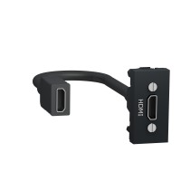 ⚡Розетка HDMI 1 модуль Unica New антрацит (NU343054)