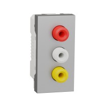 ⚡Розетка 3 RCA 1 модуль Unica New алюминий (NU343130) ⚡Розетка 3 RCA 1 модуль Unica New алюминий (NU343130)