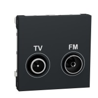 ⚡Розетка TV/FM terminal 2 модуля Unica New антрацит (NU345254)