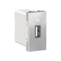 ⚡Розетка USB 1 модуль Unica New алюміній (NU342830) ⚡Розетка USB 1 модуль Unica New алюміній (NU342830)