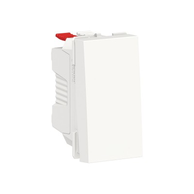 Вимикач одноклавішний кнопковий сх.1 10А 1 модуль Unica New білий (NU310618)