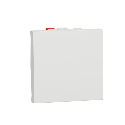 Выключатель одноклавишный кнопочный сх.1 10А 2 модуля Unica New белый (NU320618)