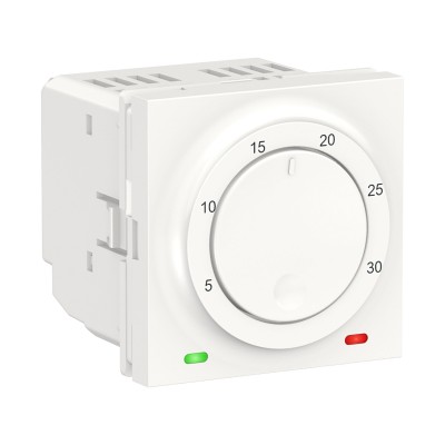 Термостат комнатный со встроенным датчиком 8А Unica New белый (NU350118)