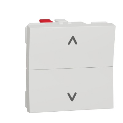 Вимикач для жалюзі 2-х клавішний кнопковий сх.4 6А 2 модулі Unica New білий (NU320718)