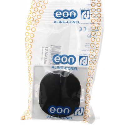 Выключатель проходной двухклавишный Aling Conel серии EON. Цвет "Черный" (E606.E1)