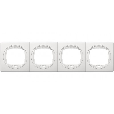Рамка четырехместная горизонтальная Aling Conel серии EON цвет белый с белой вставкой (E6704.00)