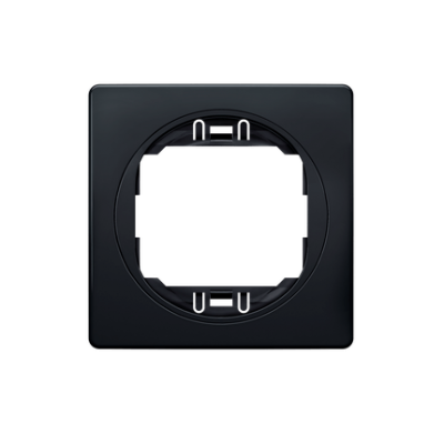 Рамка одинарная Aling Conel серии EON. Цвет "Мягкий черный" с черной вставкой (E6801.E1E)