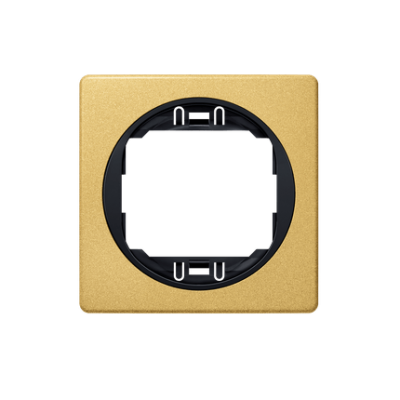 Рамка одинарная Aling Conel серии EON.  "Золотой" с черной вставкой (E6801.GE)