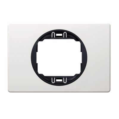 Рамка одинарная горизонтальная широкая Aling Conel серии EON. Цвет "Белый" с черной вставкой (E6803.0E)