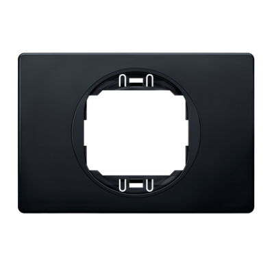 Рамка одинарная широкая Aling Conel серии EON.  "Мягкий черный" с черной вставкой (E6803.E1E)
