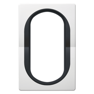 Рамка под двойную розетку E604 Aling Conel серии EON белая с черной вставкой (E6805.0E)