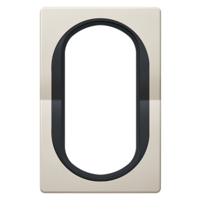 Рамка під подвійну розетку E604 Aling Conel серії EON. Колір "Кремовий" з чорною вставкою (E6805.9E)