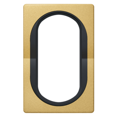 Рамка под двойную розетку E604 Aling Conel серии EON.  "Золотой" с черной вставкой (E6805.GE)