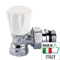 Кран радиаторный Caleffi 1/2” HВ угловой, ручка-регулятор
