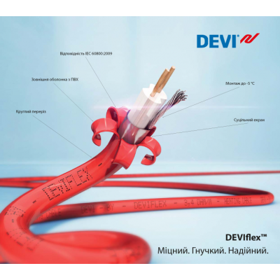 Нагревательный кабель двухжильный DEVIflex 6T (140F1206) 540 Вт, 90 м.