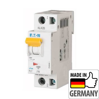 Автоматичний вимикач PL7 Eaton, 25А, 1-полюсний + нейтраль PL7-B25/1N