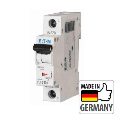 Автоматичний вимикач PL7 Eaton, 40А, 1-полюсний PL7-C40/1 (262708)