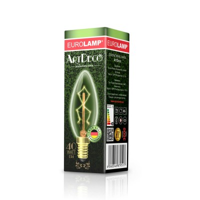 Декоративна лампа "свічка" Eurolamp ArtDeco 40W E14 2700K (dimmable)