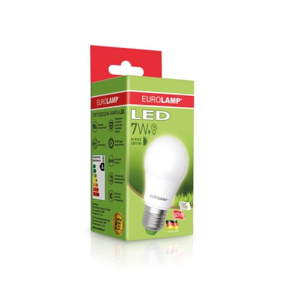Світлодіодна LED лампа Eurolamp ЕКО серія "D" А50 7W E27 3000K