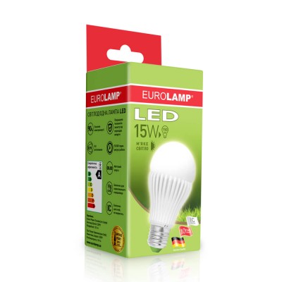 Світлодіодна LED лампа Eurolamp ЕКО серія "D" А65 15W E27 4000K
