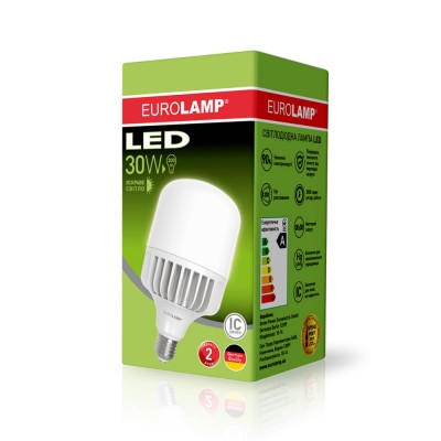 Світлодіодна LED лампа Eurolamp надпотужна 30W E27 6500K