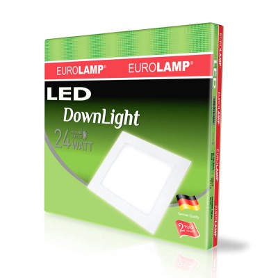 Встраиваемый LED светильник Eurolamp DownLight 24W 4000K квадратный (LED-DLS-24/4)