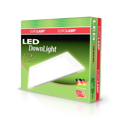 Встраиваемая LED-панель Eurolamp квадратная 6W 3000K 220V (LED-DLS-6/3)