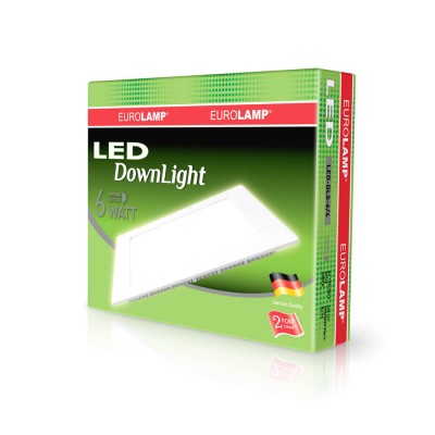 Встраиваемая LED-панель Eurolamp квадратная 4W 3000K 220V (LED-DLS-6/4)