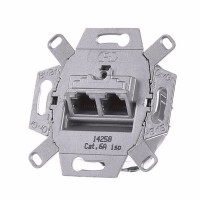 механізм подвійної комп'ютерної розетки Jung ECO profi RJ46 Cat6 (екранована)
