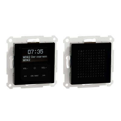 Цифровий радіо модуль Merten System M з FM/DAB/Bluetooth з динаміком чорний (MTN4375-0303)