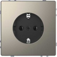 Розетка D-Life с заземлением без шторок никель (MTN2301-6050)