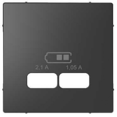 Лицьова панель для USB-розетки Merten D-Life. Колір Антрацит