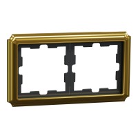 ⚡Рамка 2-х постовая D-Antique Merten Schneider Electric золото 24к (MTN4020-4741)