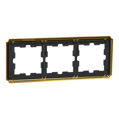 Рамка 3-х постова D-Antique Merten Schneider Electric золото 24к (MTN4030-4741)