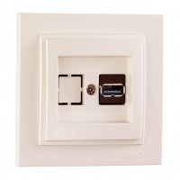 ⚡Розетка USB серии Despina (Mono Electric) Слоновая кость