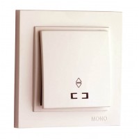 ⚡Выключатель одноклавишный проходной с подсветкой 10А серии Despina (Mono Electric) Слоновая кость