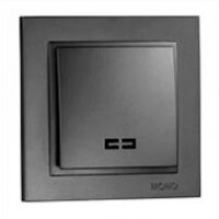 ⚡Выключатель одноклавишный с подсветкой серии Despina (Mono Electric). Цвет Графит