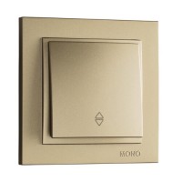 ⚡Выключатель одноклавишный проходной серии Despina (Mono Electric). Цвет Титан