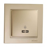 ⚡Выключатель одноклавишный проходной с подсветкой серии Despina (Mono Electric). Цвет Титан